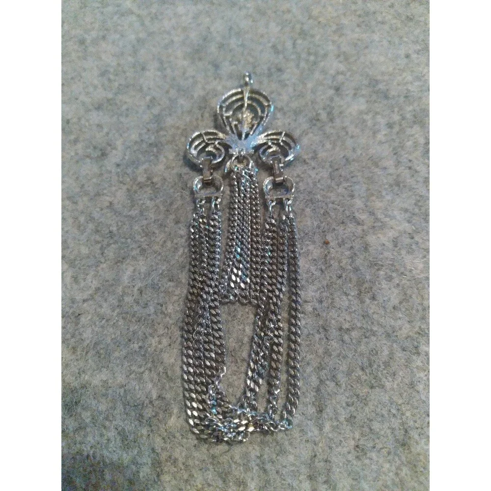 Silver Tone‎ Chain Tassel Pendant Necklace Statement Fashion Jewelry